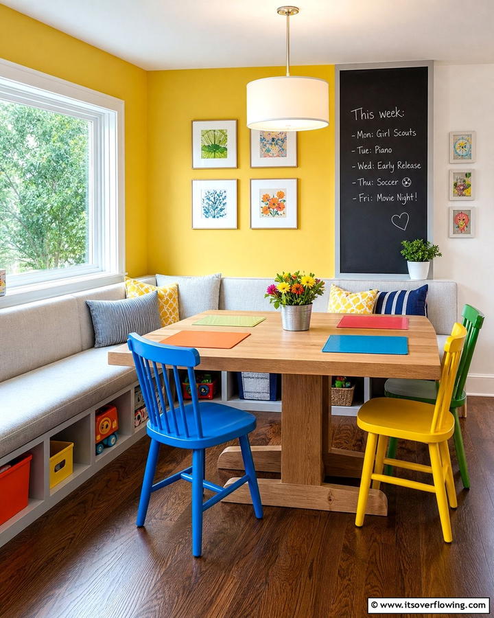 Family Friendly Breakfast Nook - 21 Cozy Breakfast Nook Ideas for Charming Kitchen Corners