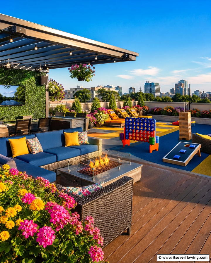 Family Friendly Entertainment Hub - 21 Rooftop Deck Layouts for Urban Outdoor Entertainment Areas