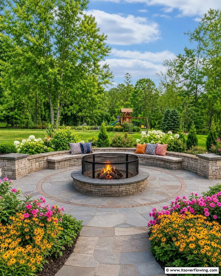 Family Friendly Outdoor Center - 21 Fire Pit Ideas for Outdoor Gatherings and Cozy Nights