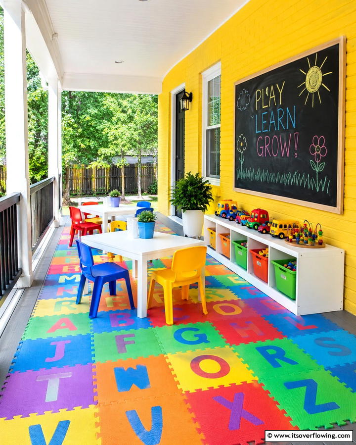 Family Friendly Play Area - 25 Side Porch Ideas to Enhance Your Outdoor Living Space