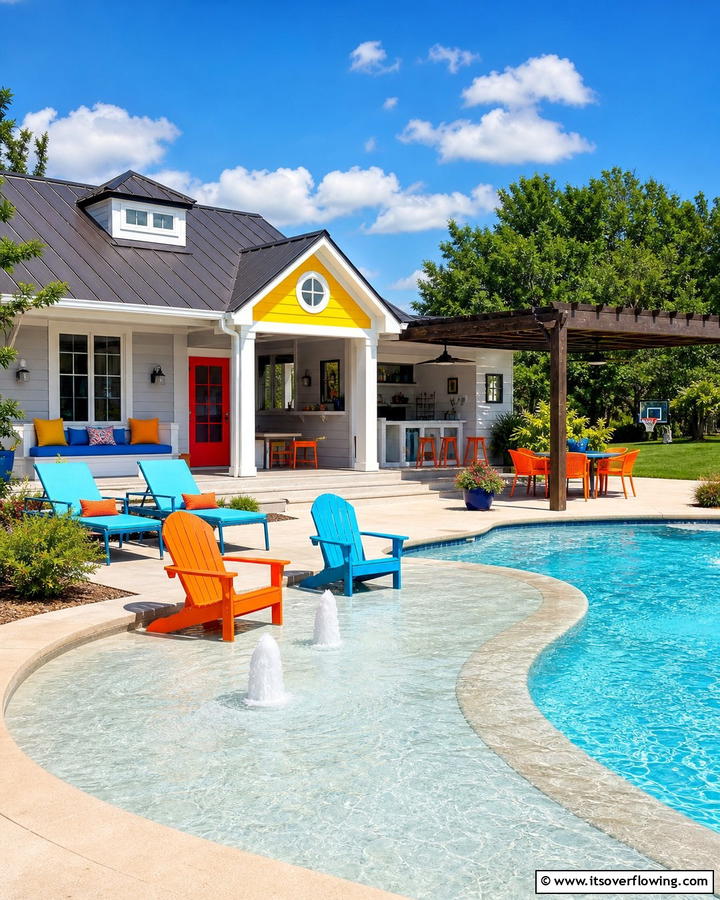 Family Friendly Pool House - 21 Pool House Concepts for Stylish Backyard Escapes & Storage