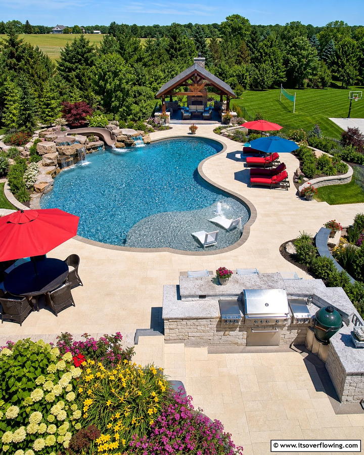 Family Friendly Pool Landscaping - 17 Pool Landscaping Ideas for Tropical Backyard Escapes