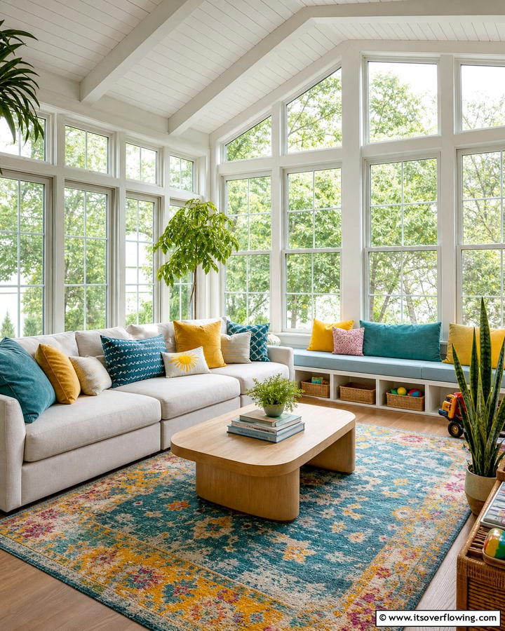 Family Friendly Sunroom - 21 Bright Sunroom Ideas to Enjoy Natural Light Year-Round