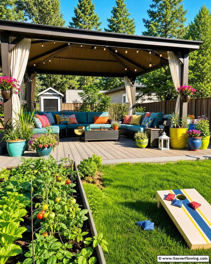 Family Fun Outdoor Area - 21 Gazebo Patio Ideas for Shaded Outdoor Entertaining Spaces