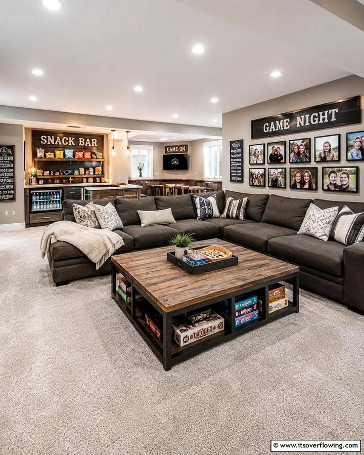 Family Game Night Hub - 30 Fun Basement Game Room Ideas for Family Entertainment