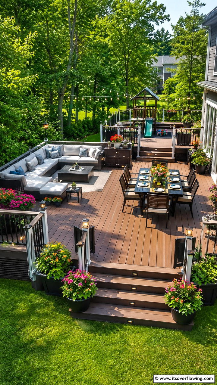 Family Gathering Composite Deck - 30 Composite Deck Ideas- Stylish and Durable Outdoor Designs