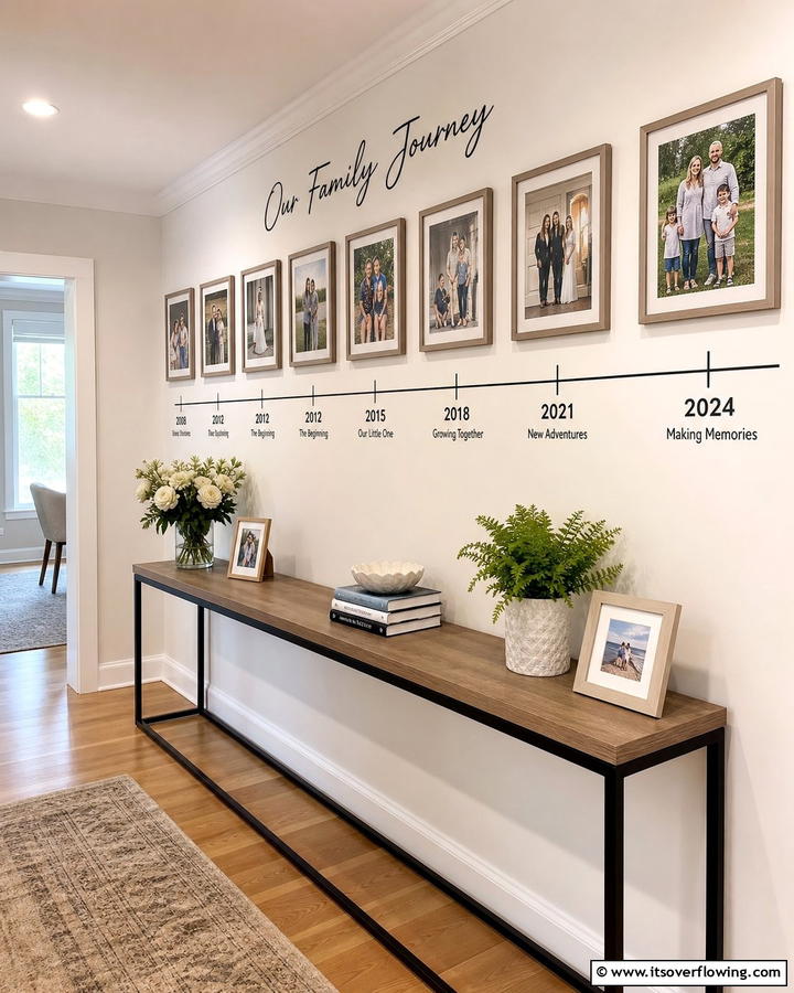 Family Memories Timeline - 21 Photo Wall Arrangements for Personalized Home Galleries