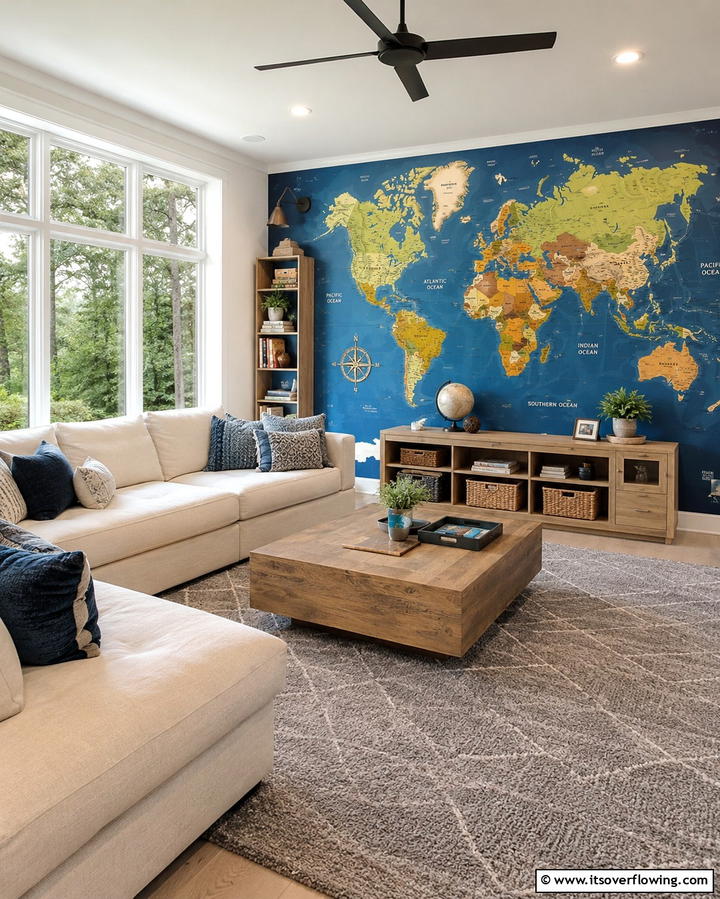 Family Room Interactive Map - 30 Interactive Mural Ideas- Transform Your Walls Creatively