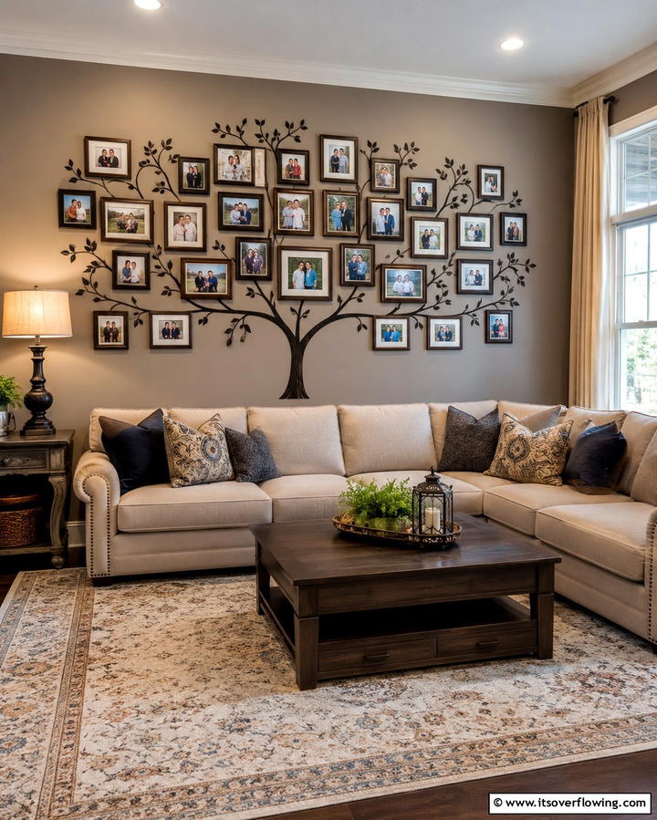 Family Tree Layout - 30 Family Photo Wall Ideas to Display Memories
