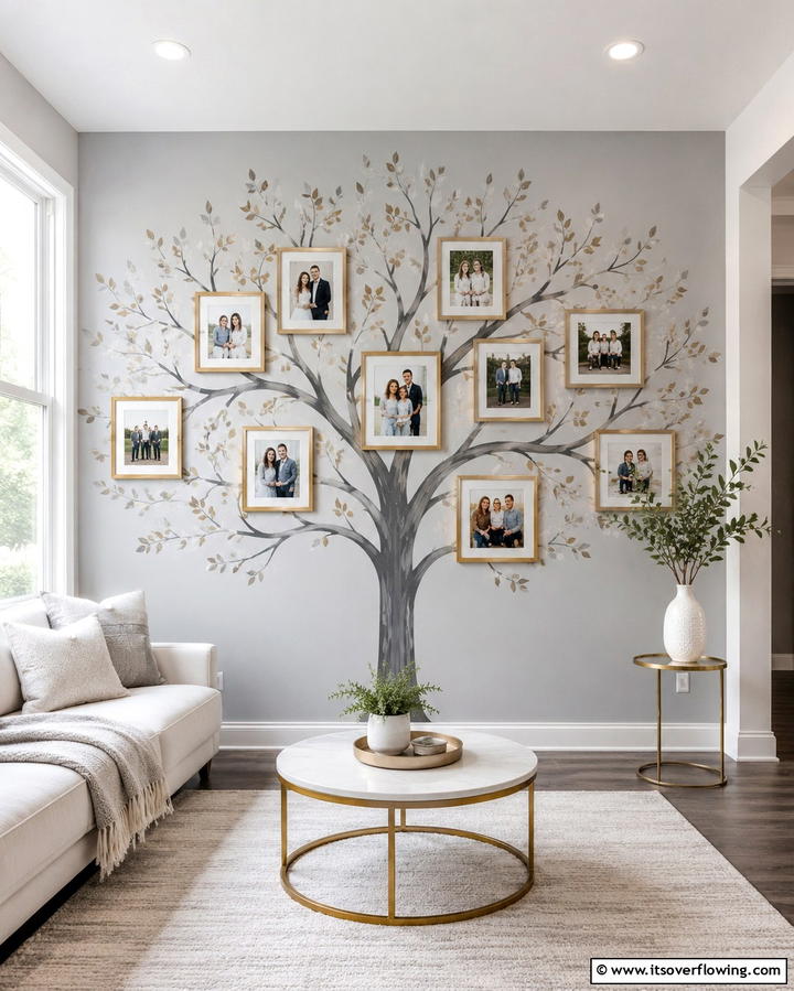 Family Tree Wall Display - 30 50th Wedding Anniversary Ideas for Golden Love