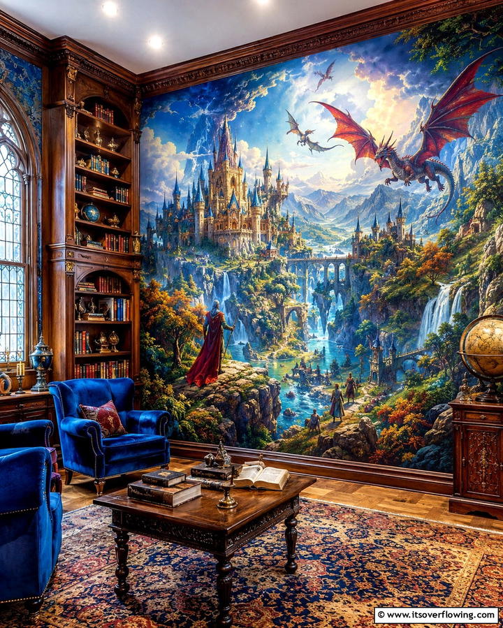 Fantasy Kingdom - 20 Library Murals to Inspire Your Next Home Project