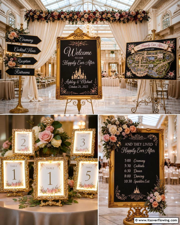 Fantasy Wedding Signage - 30 Magical Disney Wedding Ideas for Your Dream Day