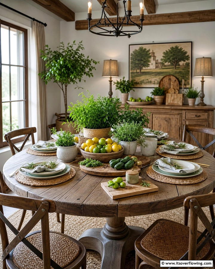 Farm to Table Freshness - 20 Round Table Decor Ideas for Stylish Dining Spaces