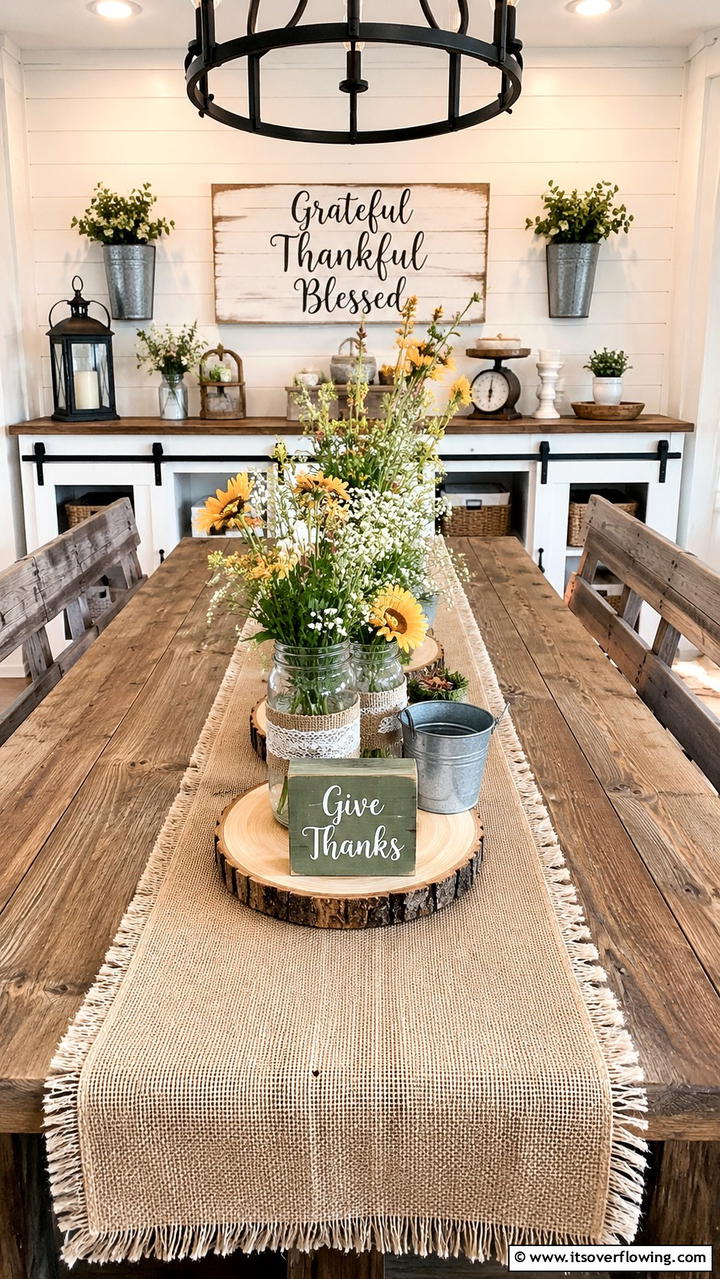 Farmhouse Chic Arrangement - 21 Stunning Thanksgiving Centerpiece Ideas for Your Table