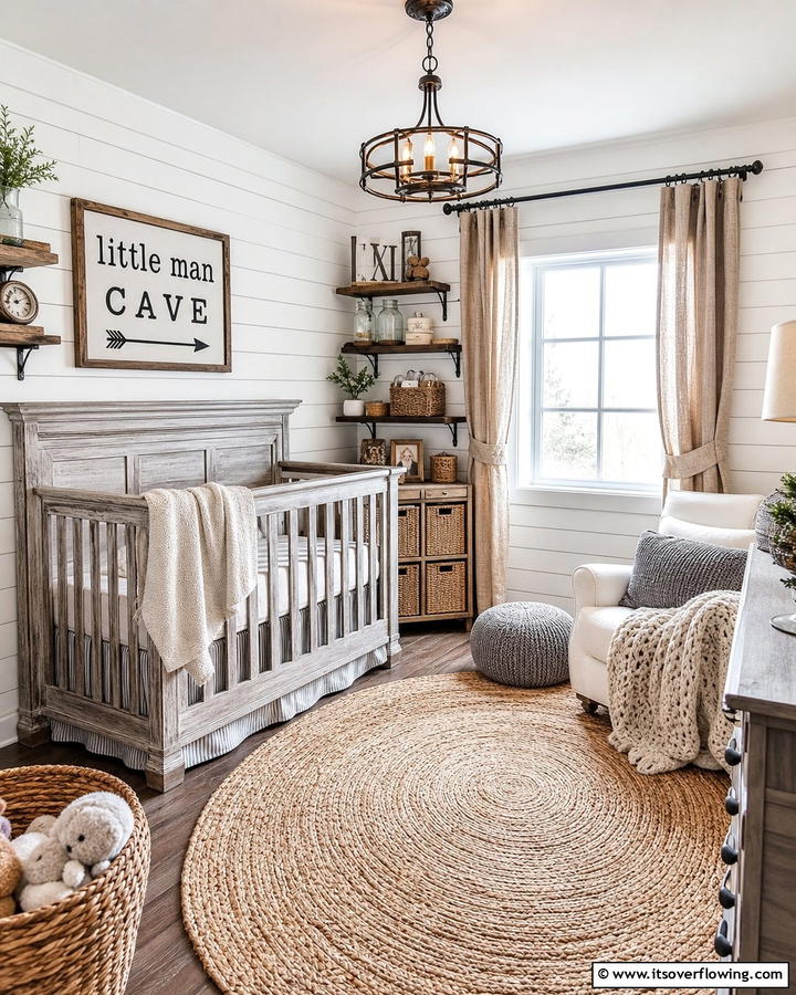 Farmhouse Chic - 25 Baby Boy Nursery Ideas for a Cozy and Fun Space