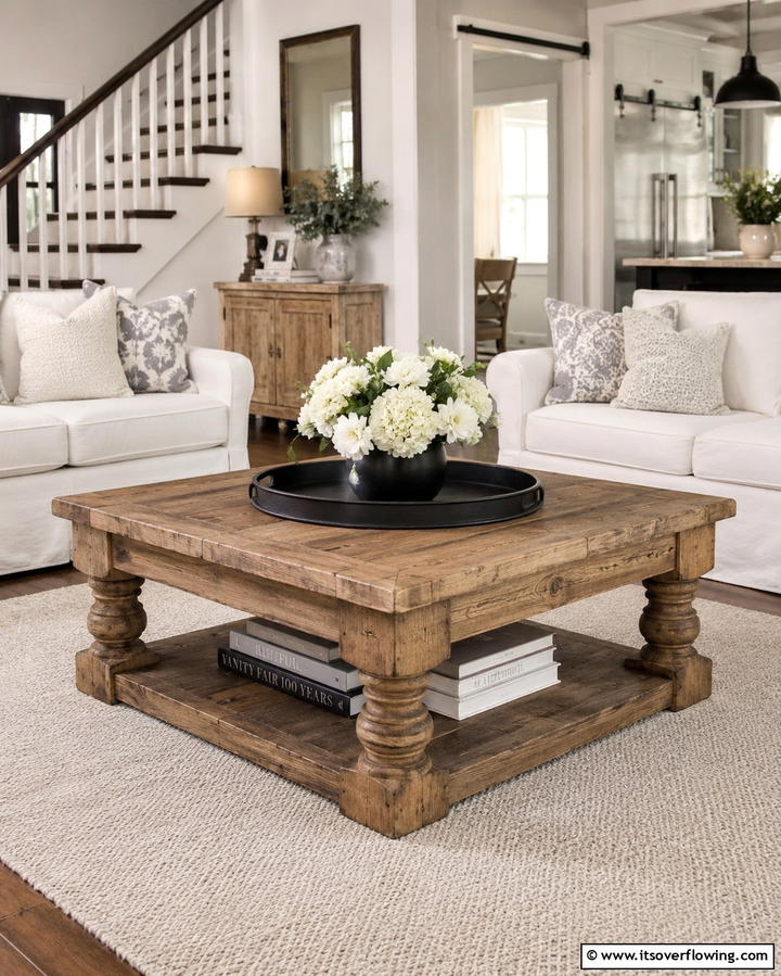 Farmhouse Coffee Tables - 25 Joanna Gaines Living Room Ideas for Farmhouse Style