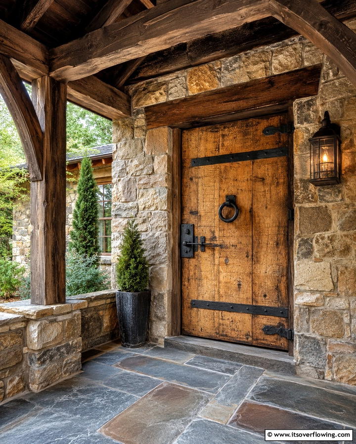 Farmhouse Door with Antique Hardware - 30 Farmhouse Front Door Ideas for Curb Appeal