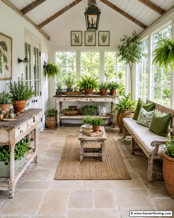 Farmhouse Garden Room - 30 Farmhouse Sunroom Ideas for Cozy and Light-Filled Relaxation
