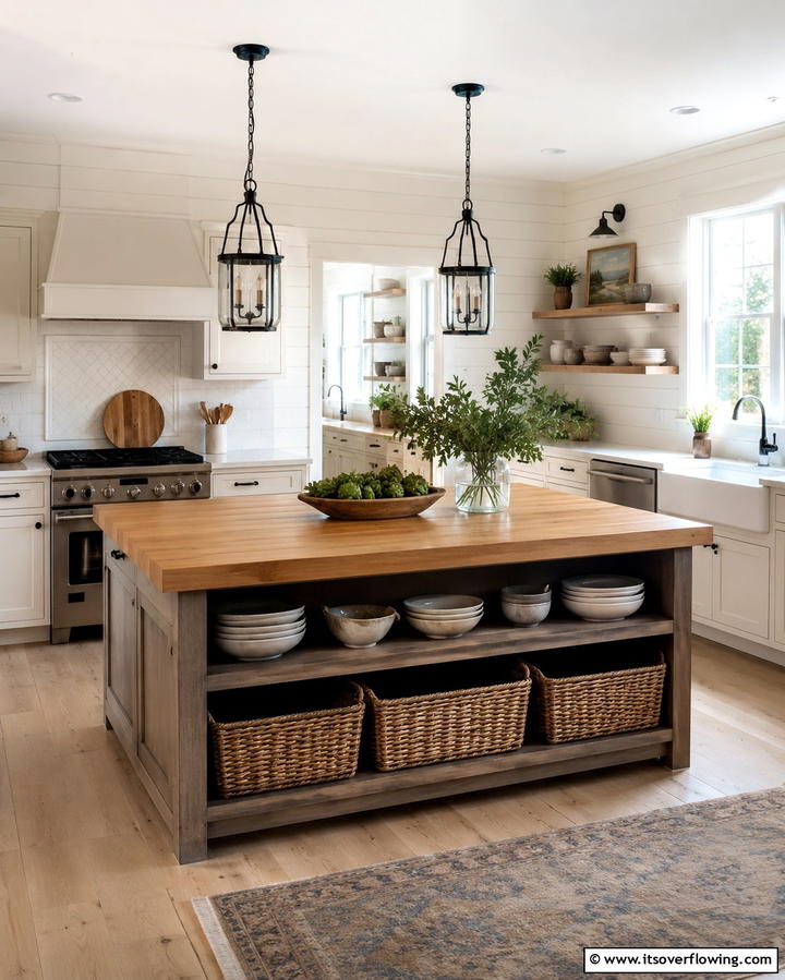 Farmhouse Inspired Design - 25 Rustic Kitchen Island Ideas for a Cozy Cooking Space