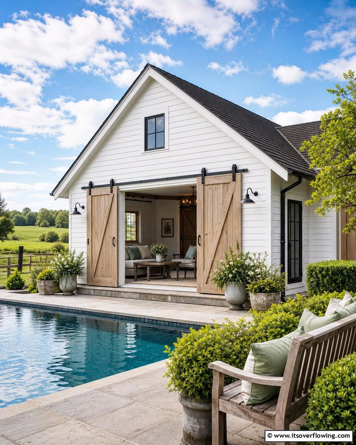 Farmhouse Inspired Design - 20 Rustic Pool House Ideas for a Charming Retreat