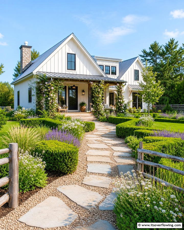 Farmhouse Inspired Landscaping - 21 Modern Farmhouse Exterior Ideas to Boost Curb Appeal