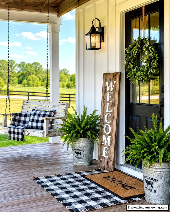 Farmhouse Inspired Touches - 25 Front Porch Deck Ideas for a Stunning Entryway