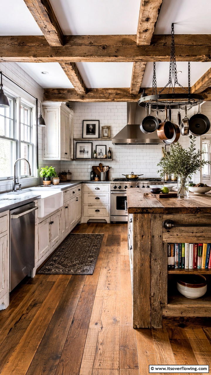 Farmhouse Meets Urban - 30 Eclectic Kitchen Ideas for Bold Design Lovers