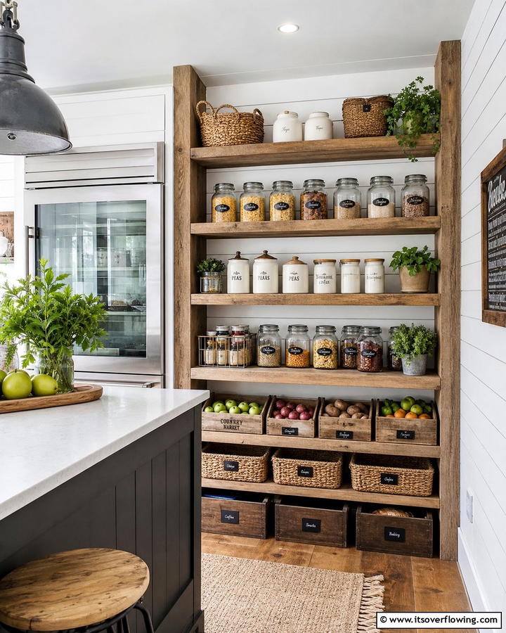 Farmhouse Pantry Organization - 21 Farmhouse Kitchen Ideas for a Cozy, Timeless Look