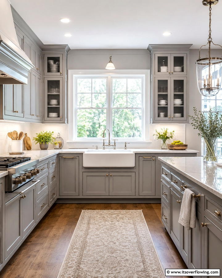 Farmhouse Sink for Practical Elegance - 25 Farmhouse Kitchen with Gray Cabinets Ideas