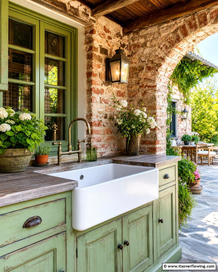 Farmhouse Sink for Vintage Appeal - 25 Outdoor Sink Ideas for Functional Outdoor Spaces