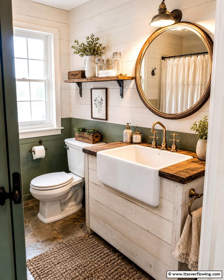 Farmhouse Sinks for Rustic Appeal - 20 Small Bathroom Sink Ideas for a Functional and Stylish Space