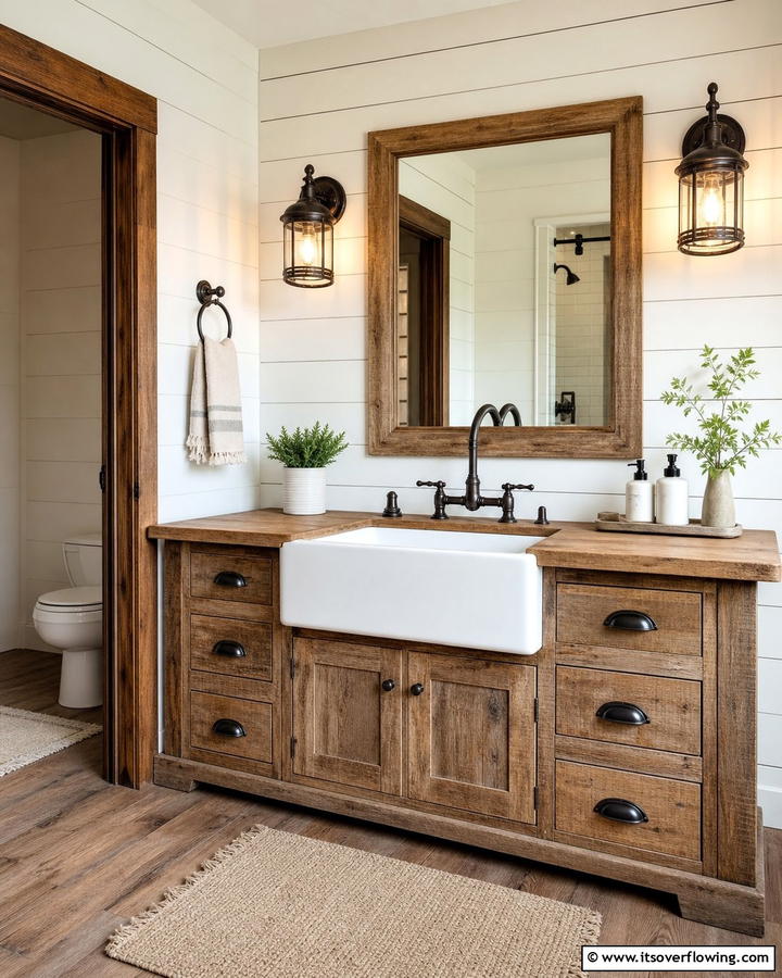 Farmhouse Sinks - 20 Barndominium Bathroom Ideas for Rustic Charm