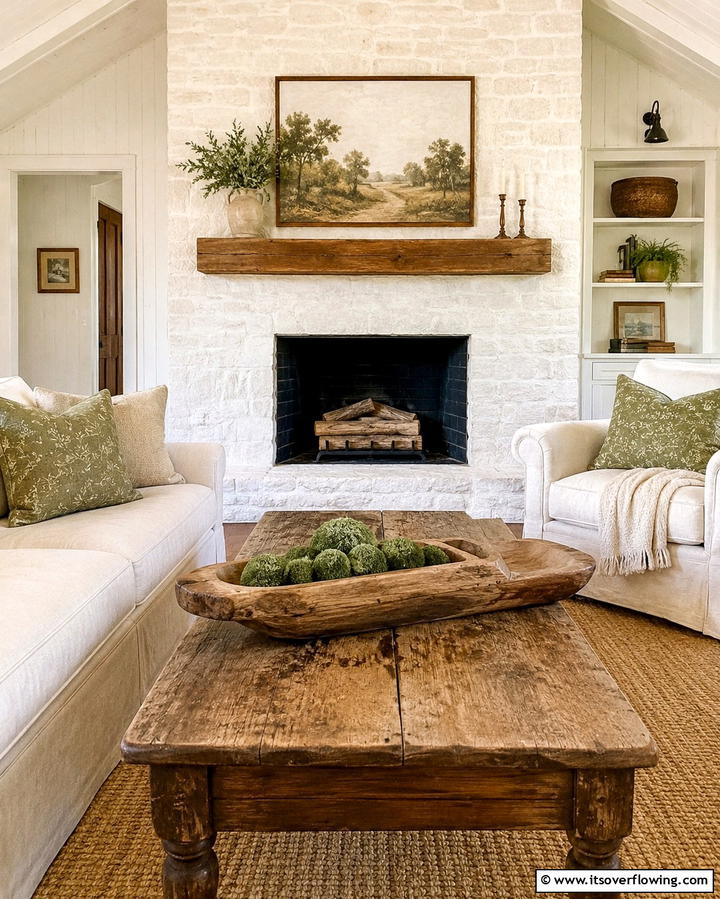Farmhouse Style Dough Bowl Arrangement - 30 Rustic Dough Bowl Decor Concepts for Farmhouse-Inspired Homes