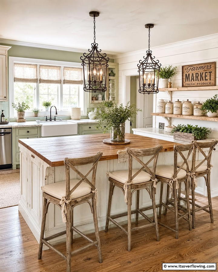 Farmhouse Style Kitchen Bar - 30 Kitchen Bar Ideas for Casual Dining and Socializing
