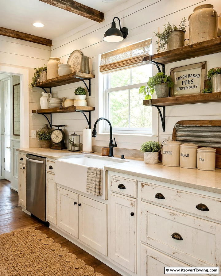 Farmhouse Style Kitchen Counter Decor - 30 Kitchen Counter Decor Ideas to Elevate Your Space