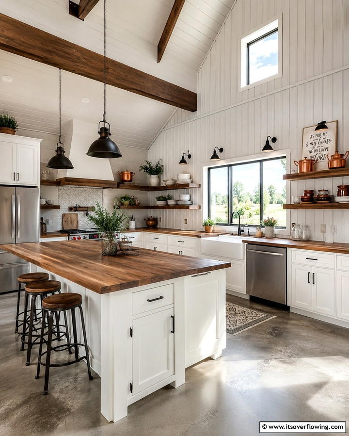 Farmhouse Style Kitchens - 25 Rustic Barndominium Interior Design Ideas