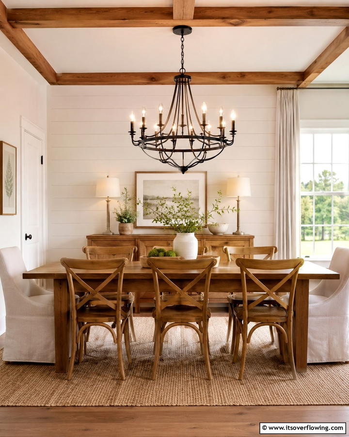 Farmhouse Style Lighting Fixtures - 30 Rustic Dining Room Ideas for Cozy Family Gatherings