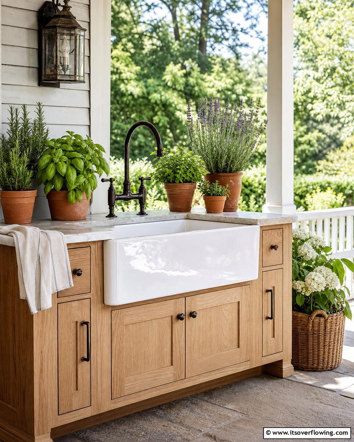 Farmhouse Style Outdoor Sink - 25 Outdoor Sink Ideas for Functional Outdoor Spaces