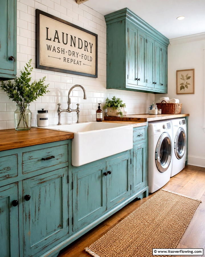 Farmhouse Style Sink - 30 Rustic Laundry Room Ideas for Functional Farmhouse Style