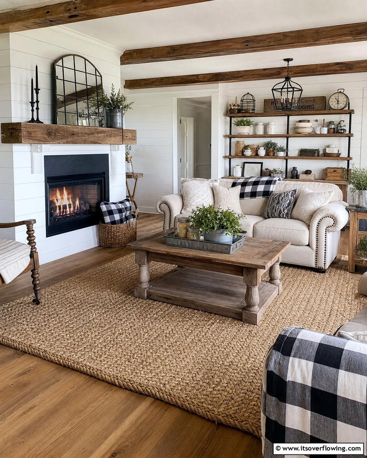 Farmhouse Warmth - 21 Living Room Design Ideas for a Cozy & Chic Atmosphere