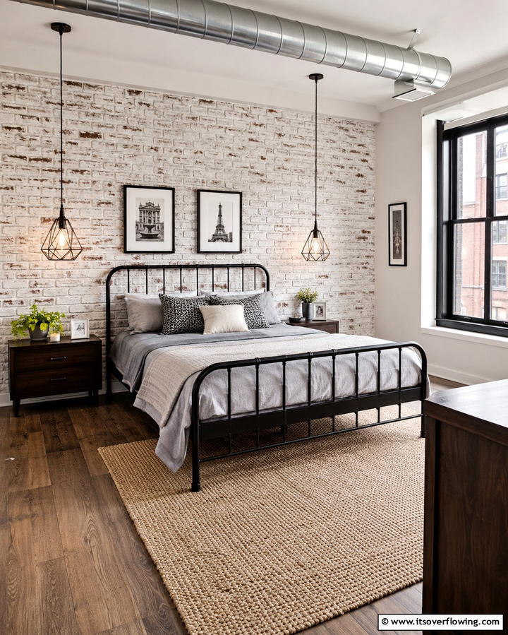 Faux Brick Walls - 25 Paris-themed Bedroom Ideas for a Romantic Retreat