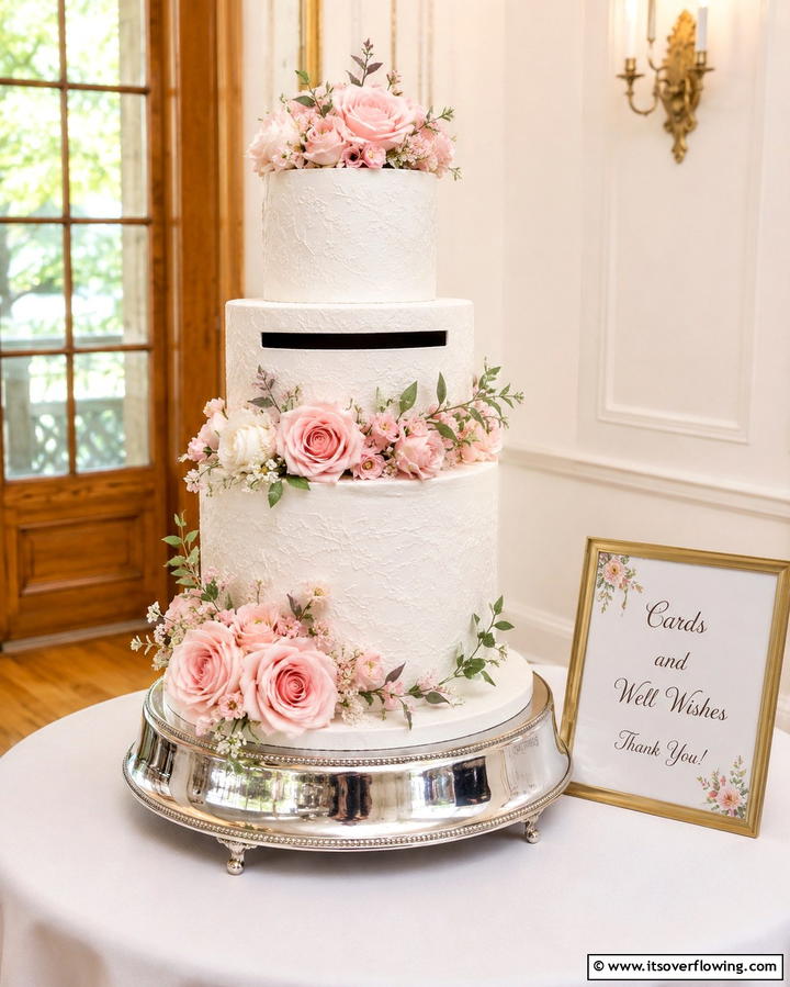 Faux Cake Card Box - 30 Creative Wedding Card Box Designs for Guests