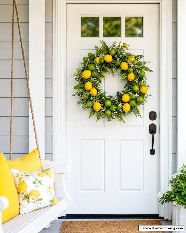Faux Fruit Arrangements - 25 Summer Front Door Decor Ideas to Welcome the Season