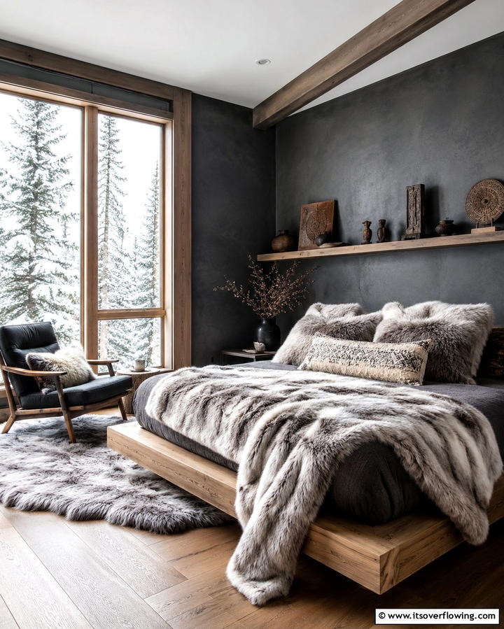 Faux Fur Accents - 25 Viking Bedroom Ideas for a Bold and Rustic Look