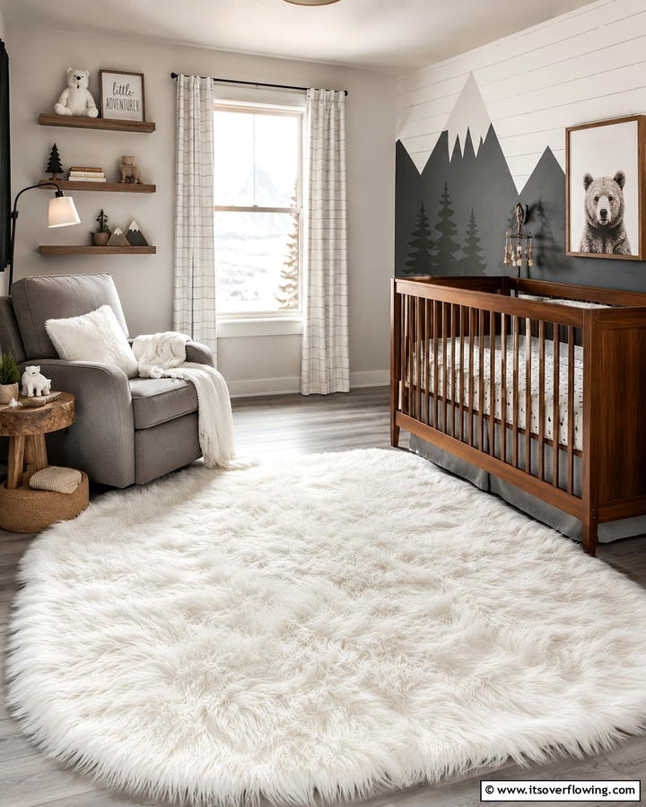 Faux Fur Rugs - 25 Rustic Nursery Ideas for a Cozy Baby Room