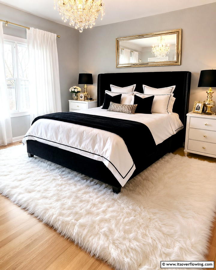 Faux Fur Rugs - 25 Chanel Bedroom Ideas for a Luxurious and Chic Space