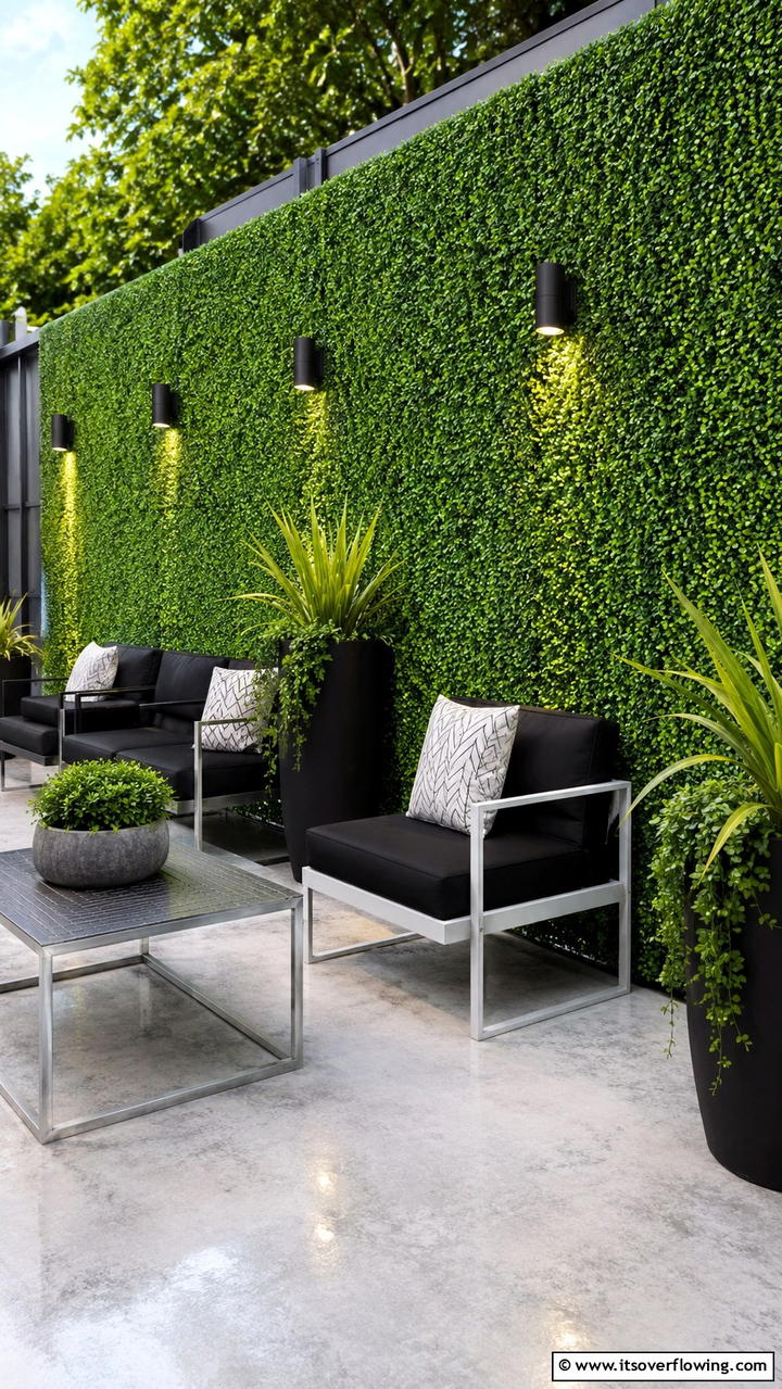 Faux Green Wall - 30 Garden Screening Ideas- Privacy Solutions & Stylish Designs
