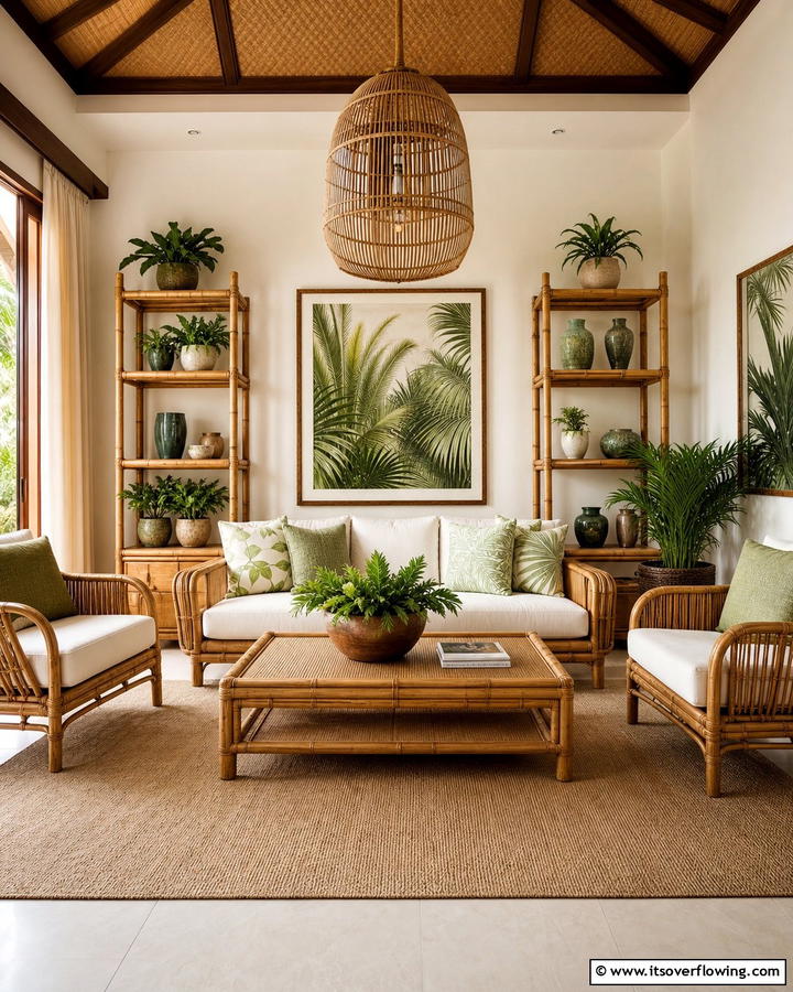 Featuring Bamboo Elements - 20 Natural Living Room Ideas for a Calm Retreat