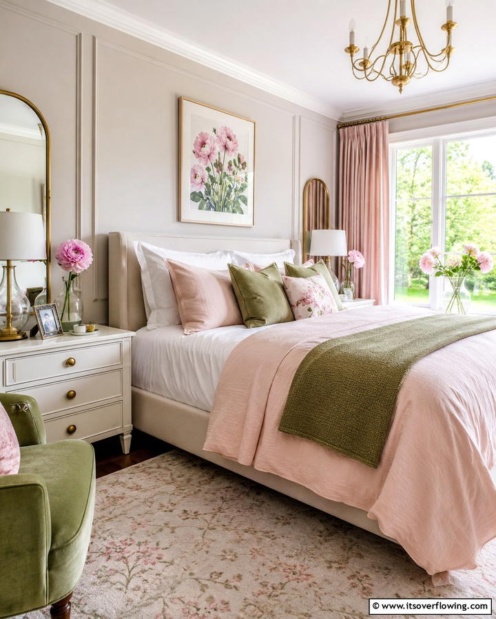 Feminine Floral Touches - 30 Minimalist Clean Girl Room Ideas for a Clutter-Free Space