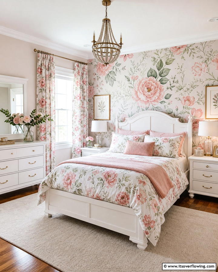 Feminine Wallpaper Accents - 25 Bedroom Ideas for Women to Reflect Personal Style
